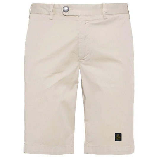 Refrigiwear Elegant Beige Bermuda Shorts with Logo Patch Refrigiwear