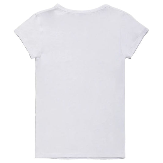 Refrigiwear Elegant V-Neck Logo Tee in Pristine White Refrigiwear