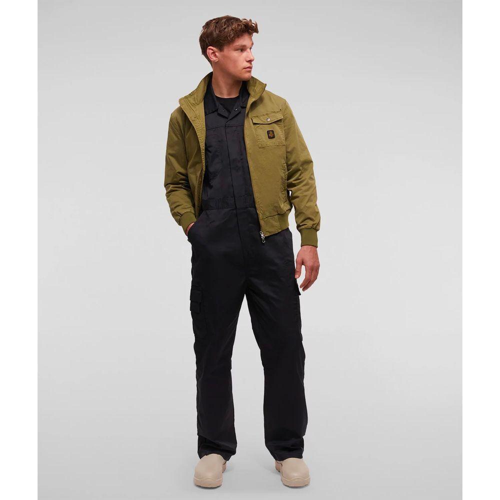 Refrigiwear Elegant Green Cotton Bomber Jacket for Men Refrigiwear