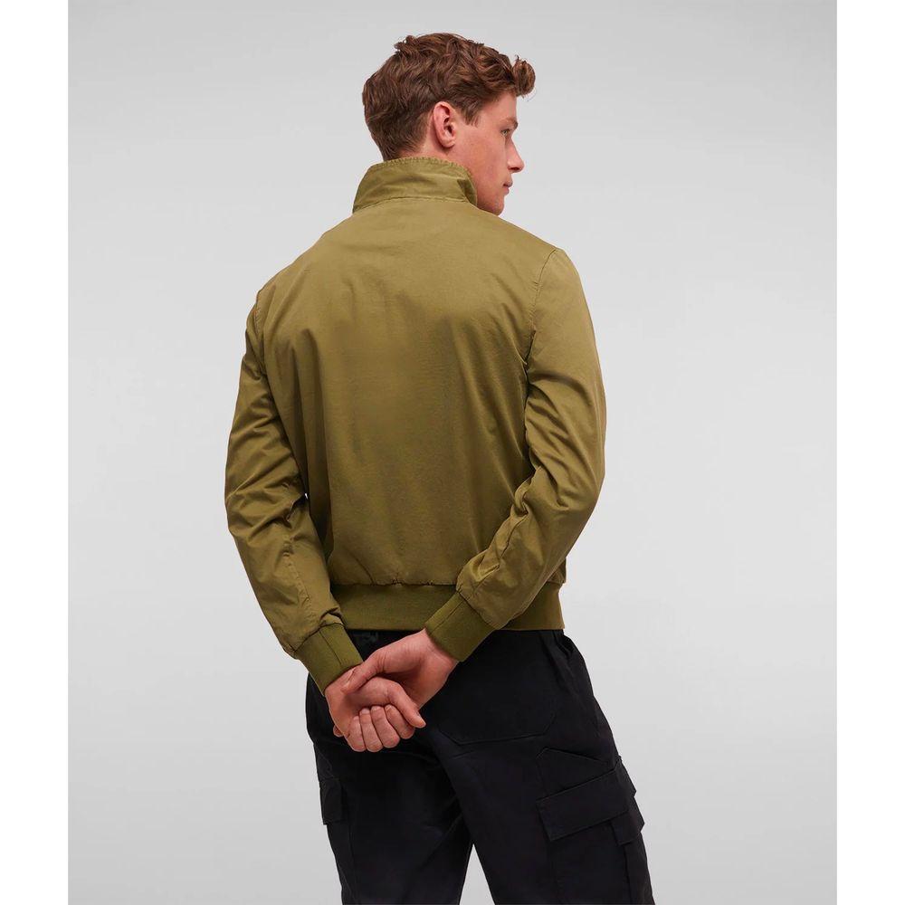 Refrigiwear Elegant Green Cotton Bomber Jacket for Men Refrigiwear