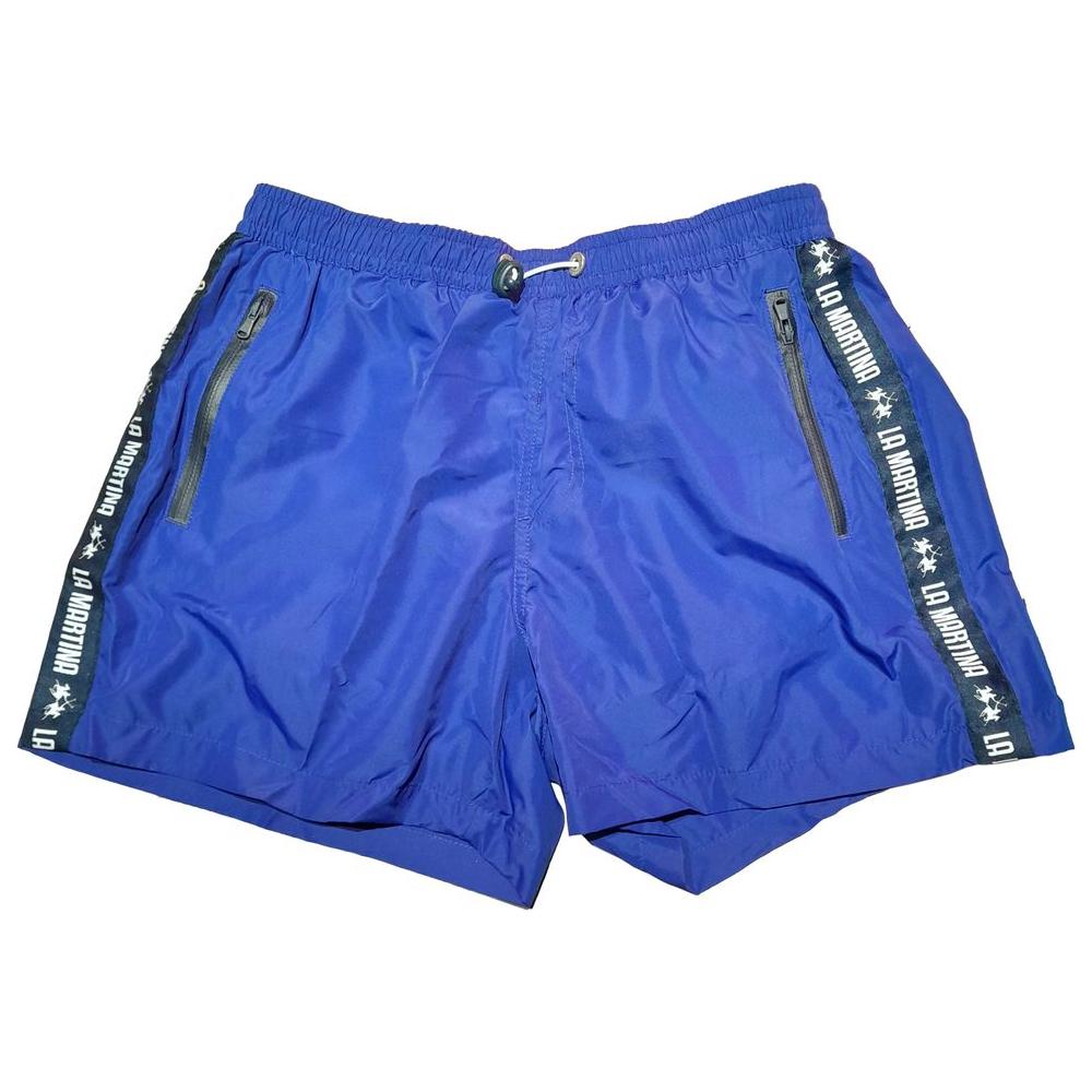 La Martina Blue Polyester Men's Swim Trunk La Martina