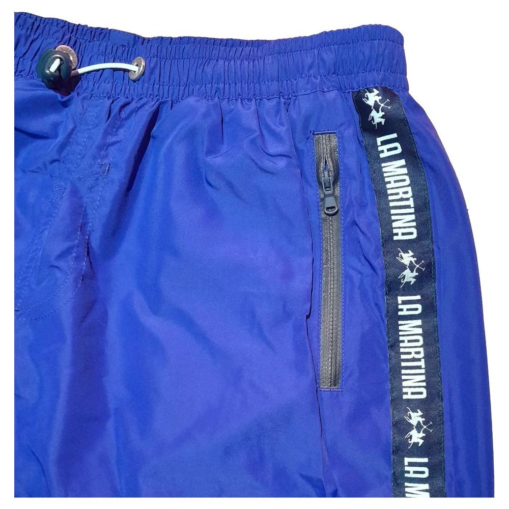 La Martina Blue Polyester Men's Swim Trunk La Martina