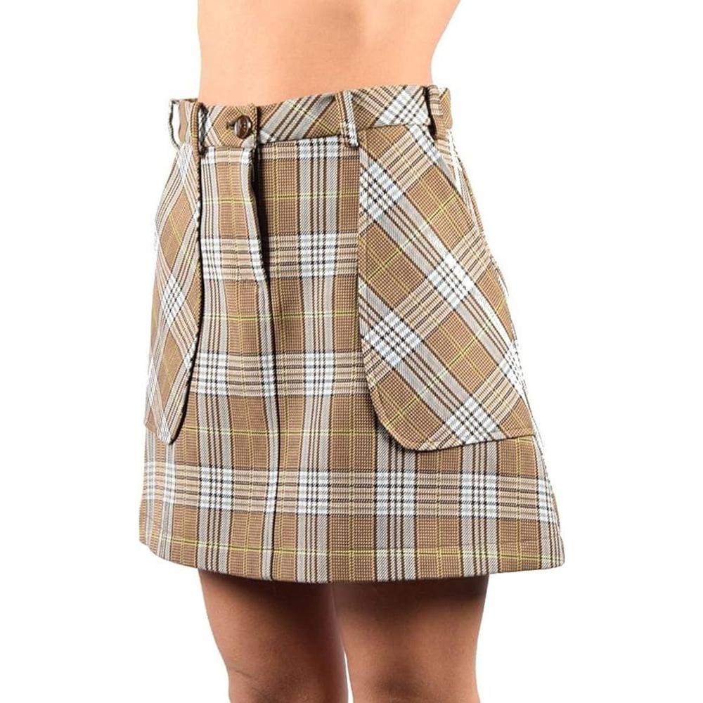 Patrizia Pepe Chic Tartan Cotton Blend Mini Skirt Patrizia Pepe