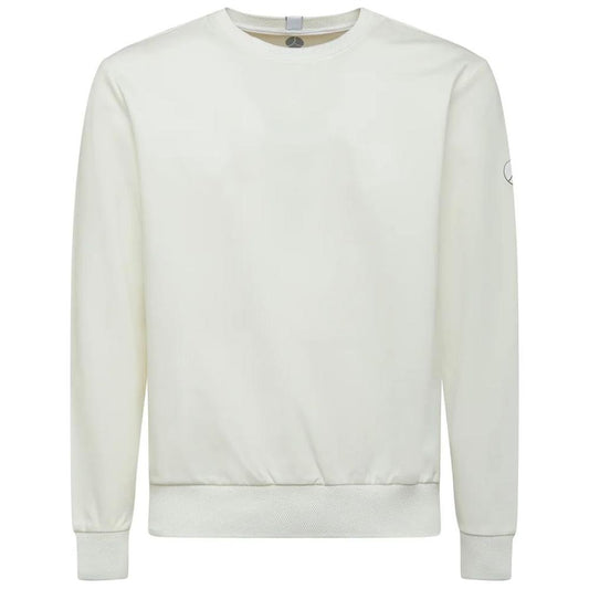 People Of Shibuya Chic White Tech Fabric Crewneck Sweater People Of Shibuya