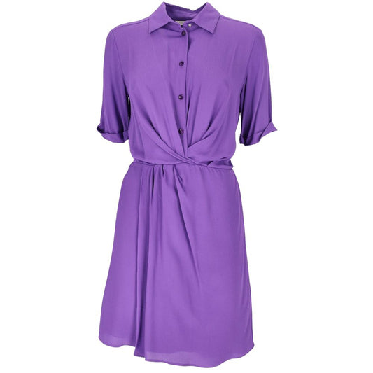 Patrizia Pepe Chic Purple Flared Short Sleeve Shirtdress Patrizia Pepe