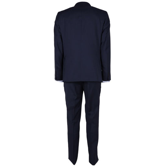 Made in Italy Elegant Navy Blue Virgin Wool Men's Suit Made in Italy