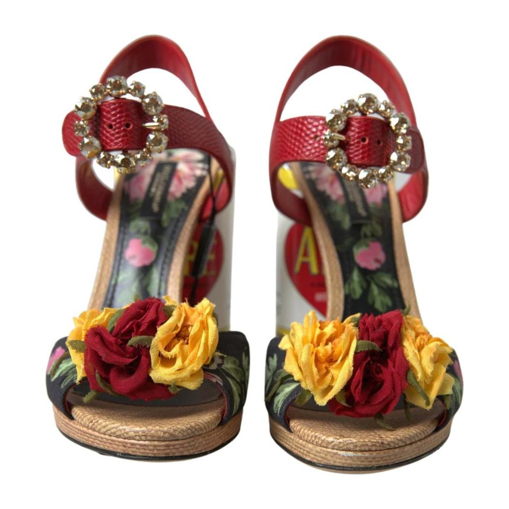 Dolce & Gabbana Multicolor Lambskin Leather Sandals Dolce & Gabbana