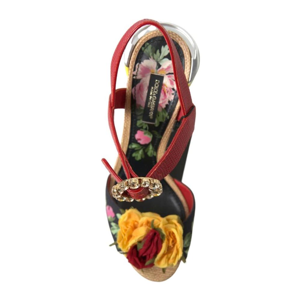 Dolce & Gabbana Multicolor Lambskin Leather Sandals Dolce & Gabbana