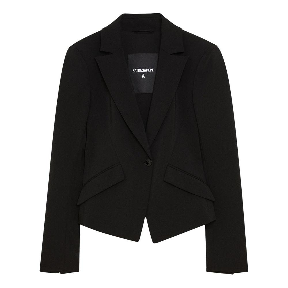 Patrizia Pepe Chic Black Two-Button Designer Jacket Patrizia Pepe