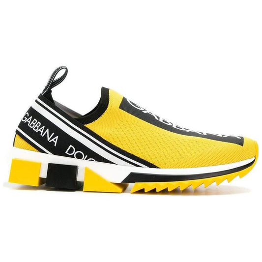 Dolce & Gabbana Chic Logo-Print Stretch Sneakers in Vibrant Yellow Dolce & Gabbana