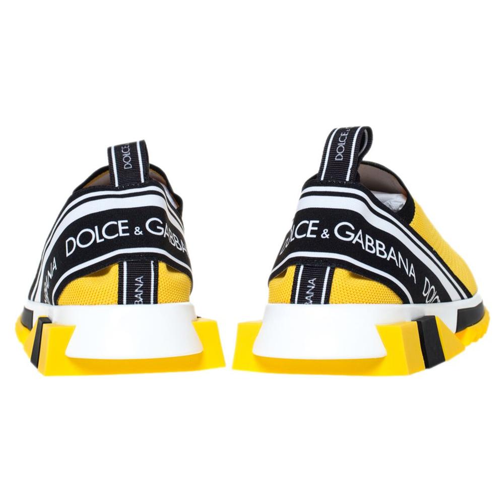 Dolce & Gabbana Chic Logo-Print Stretch Sneakers in Vibrant Yellow Dolce & Gabbana