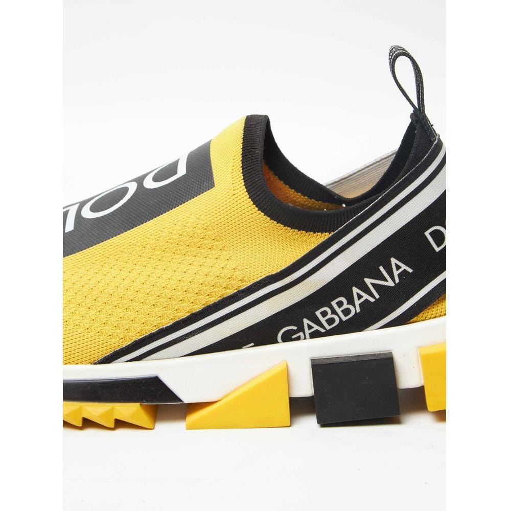 Dolce & Gabbana Chic Logo-Print Stretch Sneakers in Vibrant Yellow Dolce & Gabbana