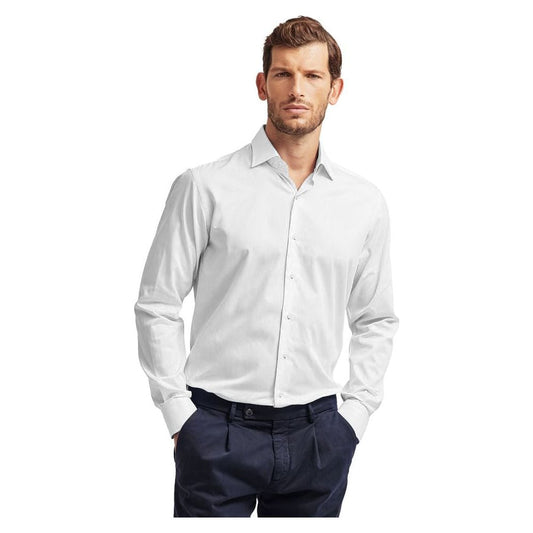 Ballantyne Elegant White Cotton Men's Shirt Ballantyne