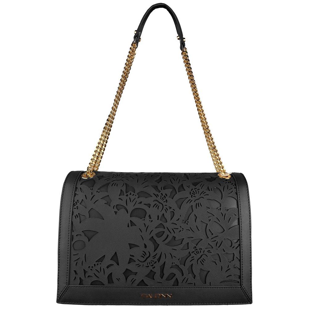 Baldinini Trend Black Calfskin Women Crossbody Bag Baldinini Trend