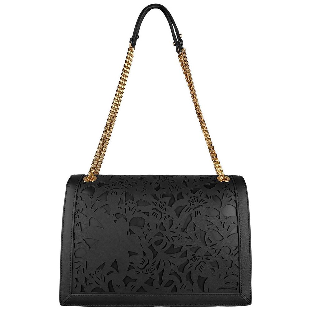 Baldinini Trend Black Calfskin Women Crossbody Bag Baldinini Trend