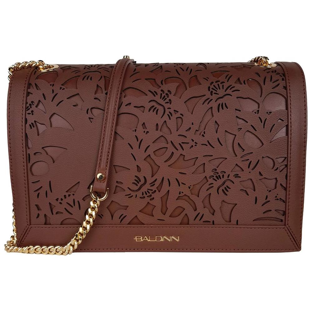 Baldinini Trend Brown Calfskin Women Crossbody Bag Baldinini Trend