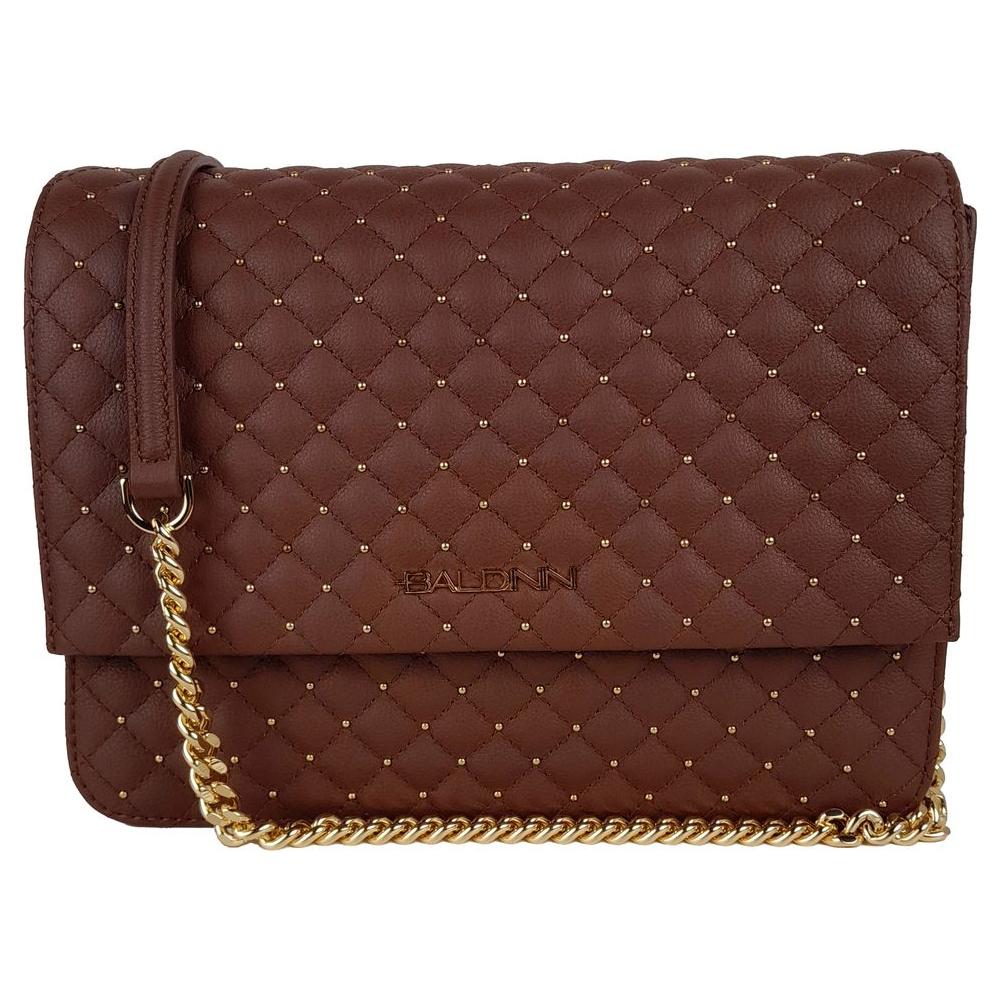 Baldinini Trend Brown Calfskin Women Crossbody Bag Baldinini Trend