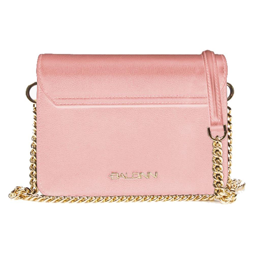 Baldinini Trend Elegant Pink Calfskin Handbag with Chain Strap Baldinini Trend