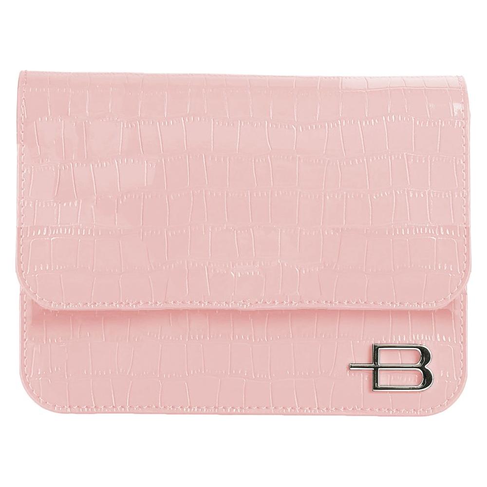 Baldinini Trend Pink Calfskin Women Clutch Baldinini Trend