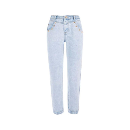 Yes Zee Light Blue Cotton Women Jeans Yes Zee