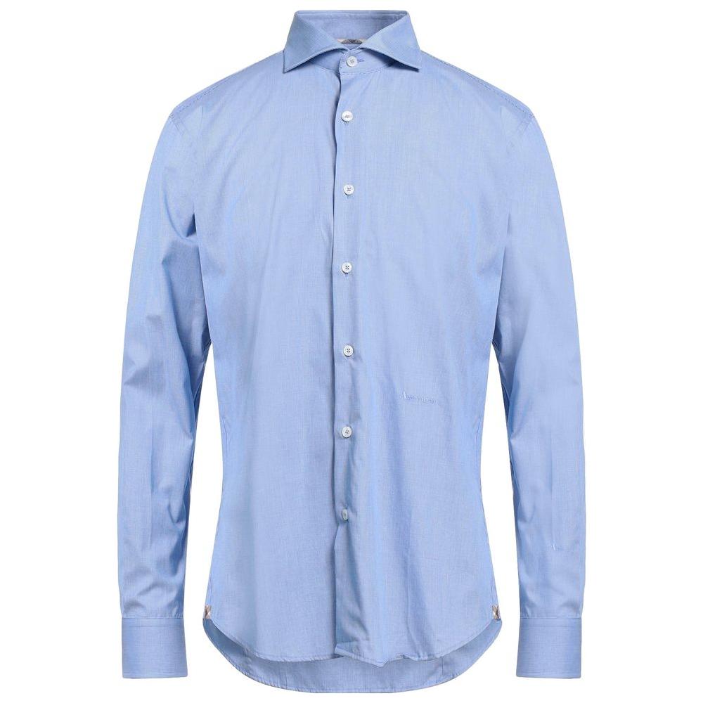 Aquascutum Elegant Light Blue Cotton Shirt Aquascutum