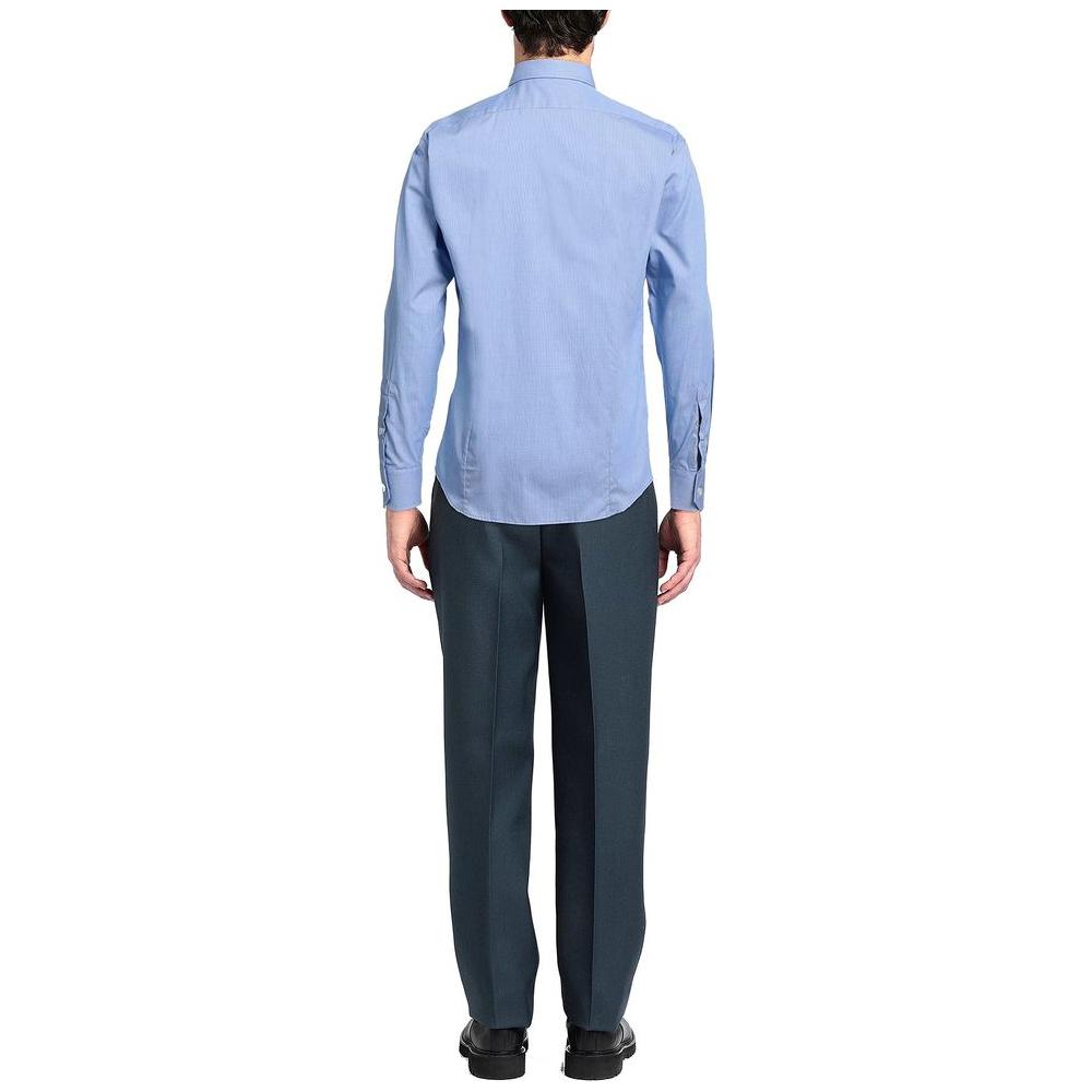 Aquascutum Elegant Light Blue Cotton Shirt Aquascutum