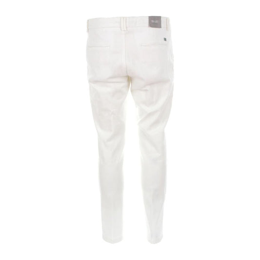 Yes Zee Honeycomb Cotton Chino Trousers - Pristine White Yes Zee