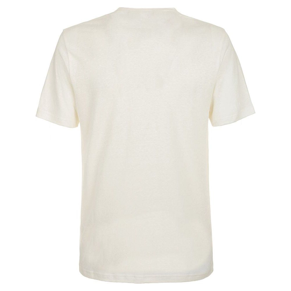 Fred Mello Elevated White Linen-Cotton Blend Tee Fred Mello