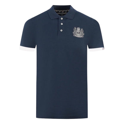 Aquascutum Elegant Cotton Polo with Contrast Logo Emblem Aquascutum