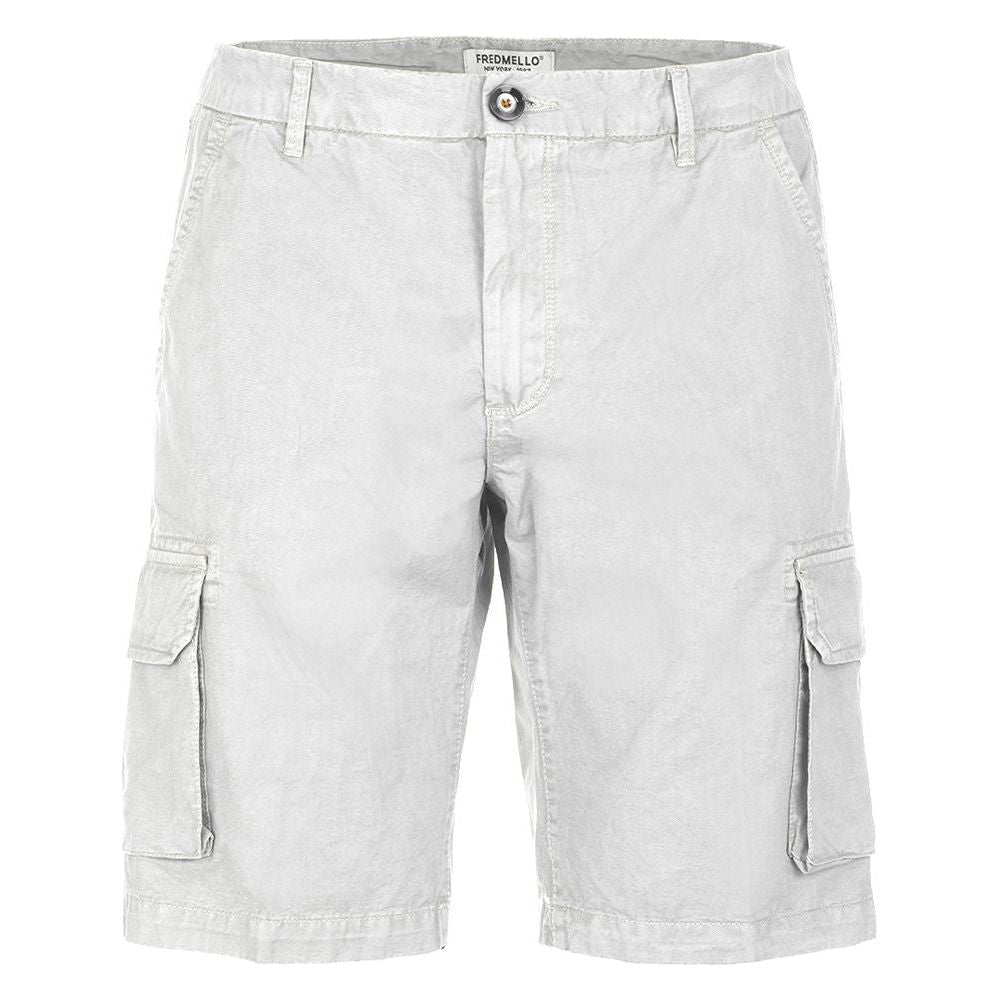 Fred Mello Elegant White Cotton Shorts for Men Fred Mello