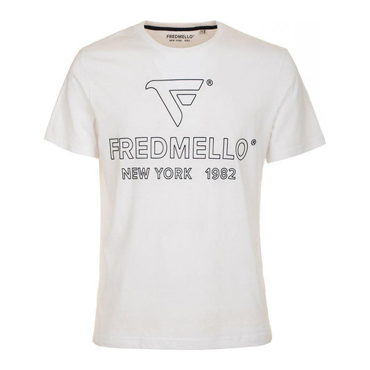 Fred Mello Classic White Crewneck Cotton Tee Fred Mello