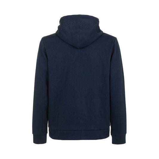 Fred Mello Soft Cotton-Blend Blue Hoodie with Logo Design Fred Mello