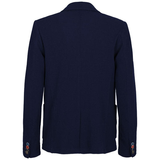 Fred Mello Chic Blue Cotton Blend Jacket for Men Fred Mello