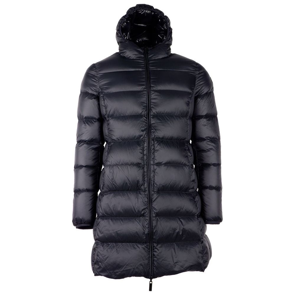 Centogrammi Reversible Long Down Jacket in Sleek Black Centogrammi