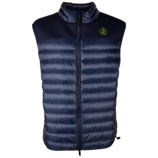 Centogrammi Elegant Dark Blue Nylon Quilted Vest Centogrammi