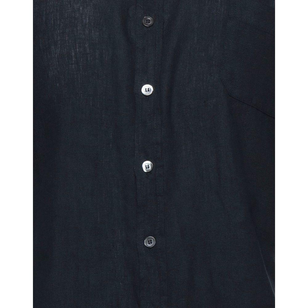 Alpha Studio Midnight Blue Linen Shirt - Italian Craftsmanship