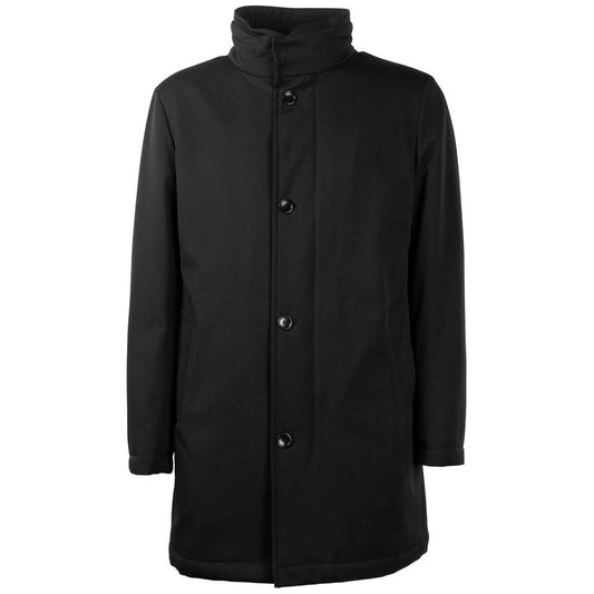 Made in Italy Elegant Virgin Wool Coat with Storm Protection