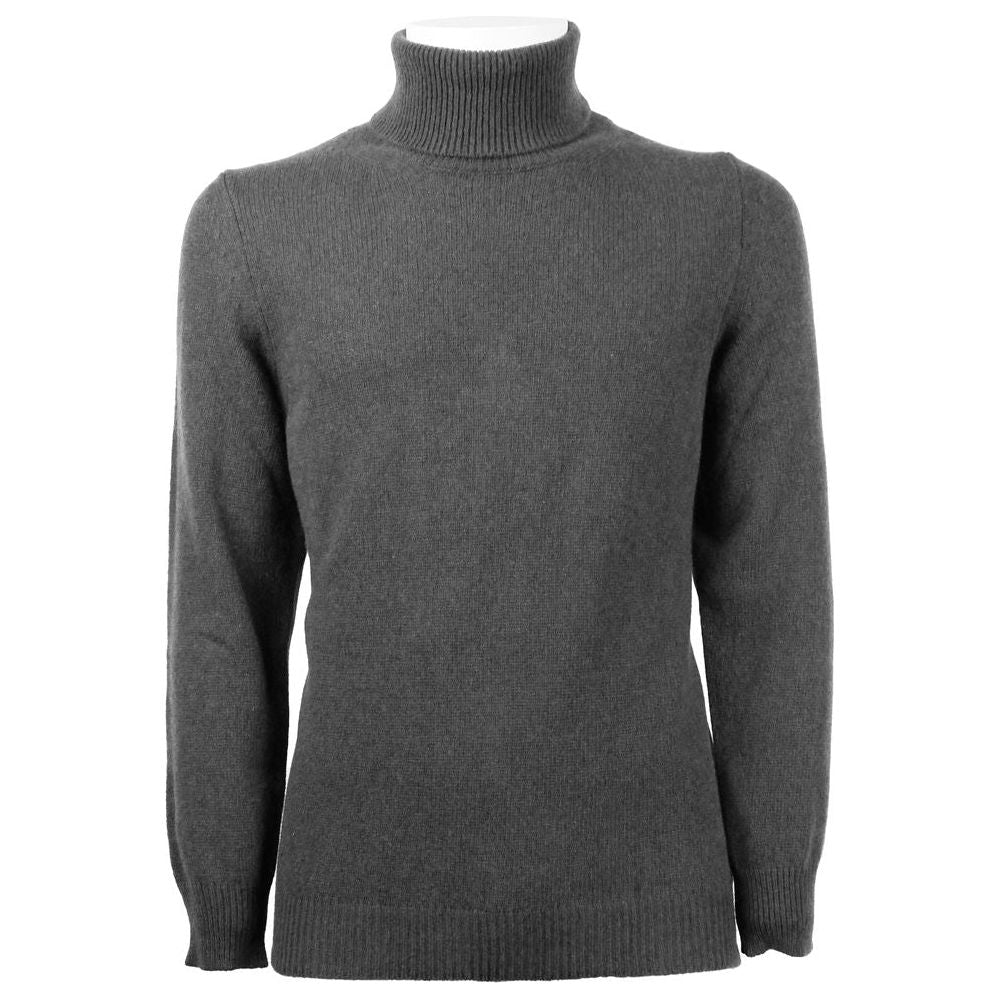 Emilio Romanelli Gray Cashmere Men's Turtleneck Sweater Emilio Romanelli