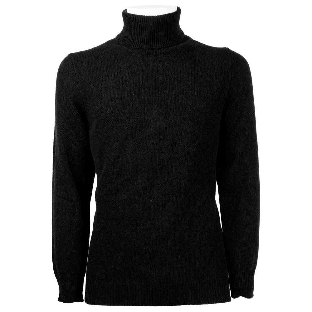 Emilio Romanelli Black Cashmere Men Sweater Emilio Romanelli