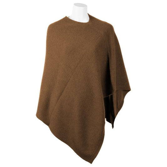 Emilio Romanelli Elegant Cashmere V-Neck Poncho Emilio Romanelli