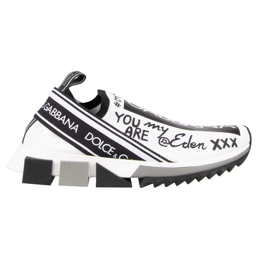 Dolce & Gabbana Elegant Monochrome Printed Stretch Sneakers Dolce & Gabbana