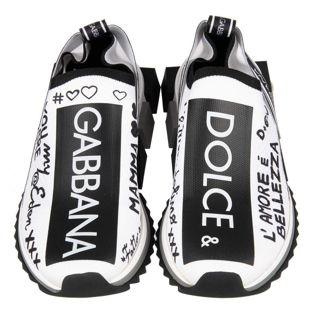 Dolce & Gabbana Elegant Monochrome Printed Stretch Sneakers Dolce & Gabbana