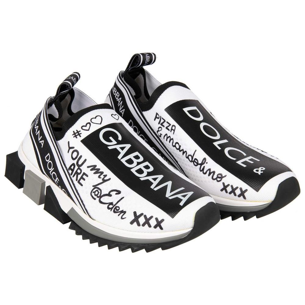 Dolce & Gabbana Elegant Monochrome Printed Stretch Sneakers Dolce & Gabbana