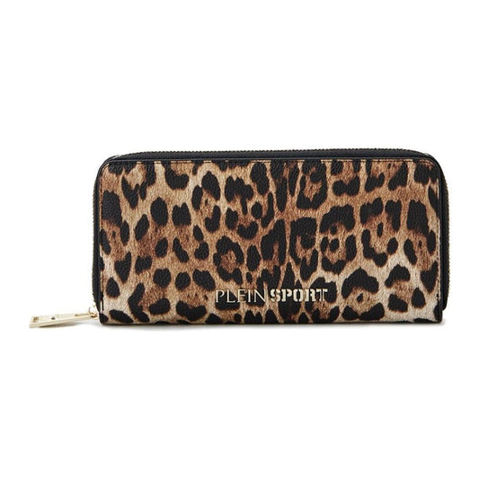 Plein Sport Sleek Designer Zipper Wallet with Gold Accents Plein Sport