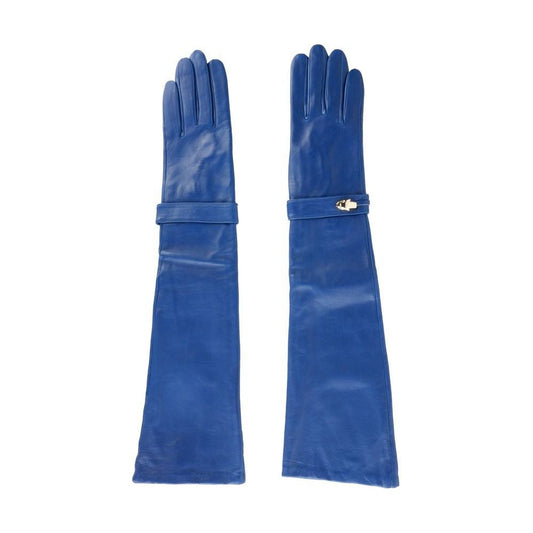 Cavalli Class Blue Lambskin Women Glove Cavalli Class