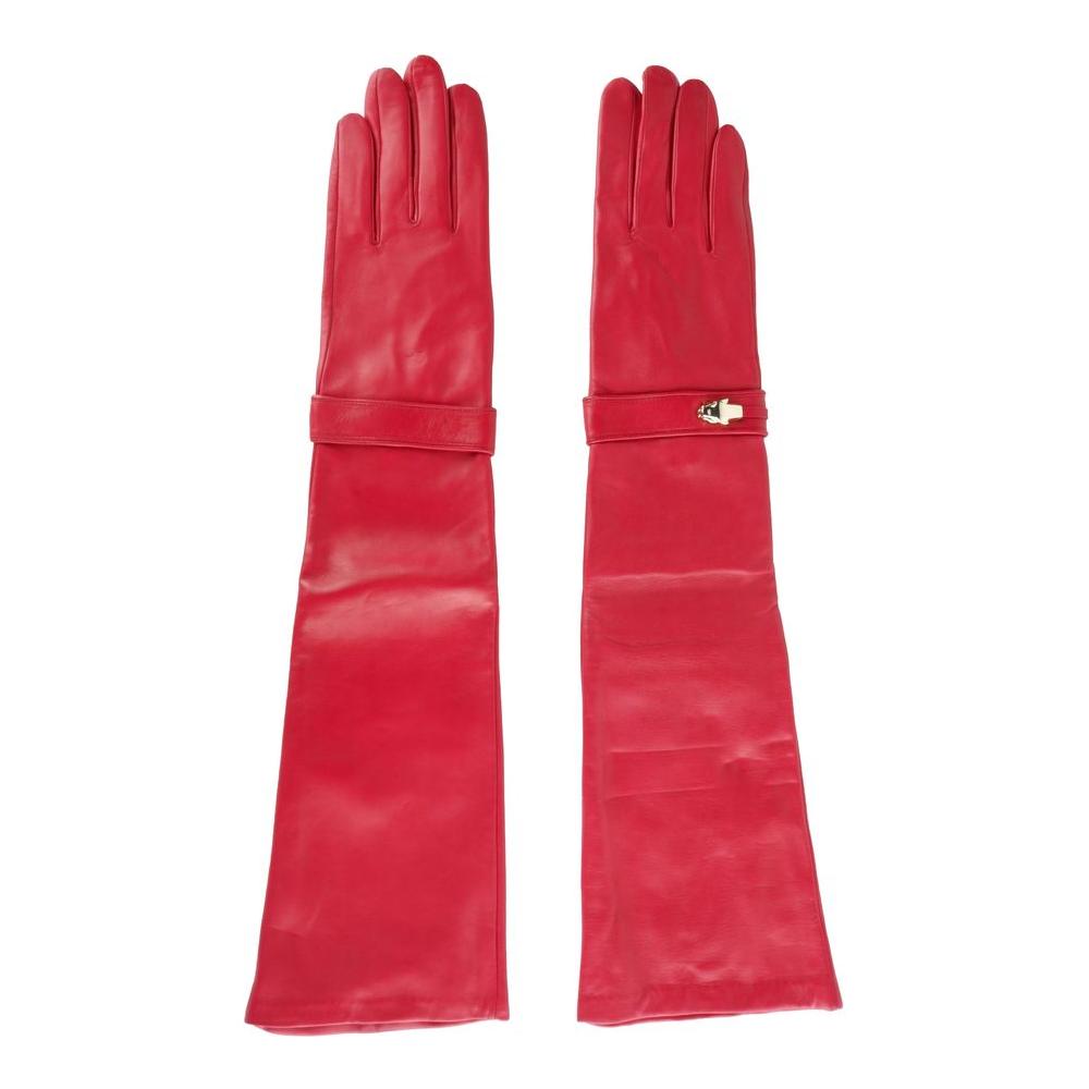 Cavalli Class Elegant Lambskin Leather Gloves in Pink Cavalli Class