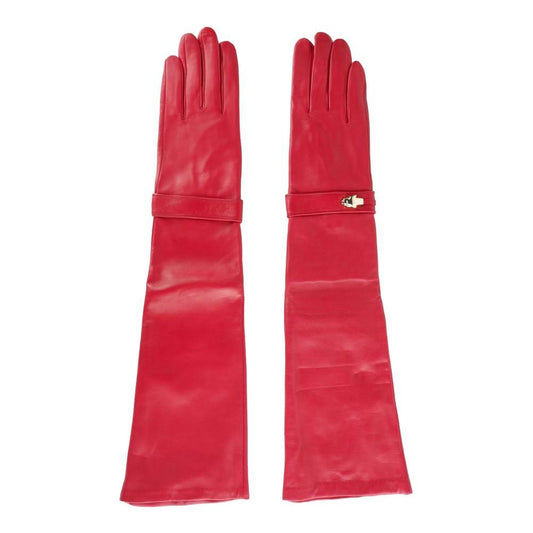 Cavalli Class Elegant Lambskin Leather Gloves in Pink Cavalli Class