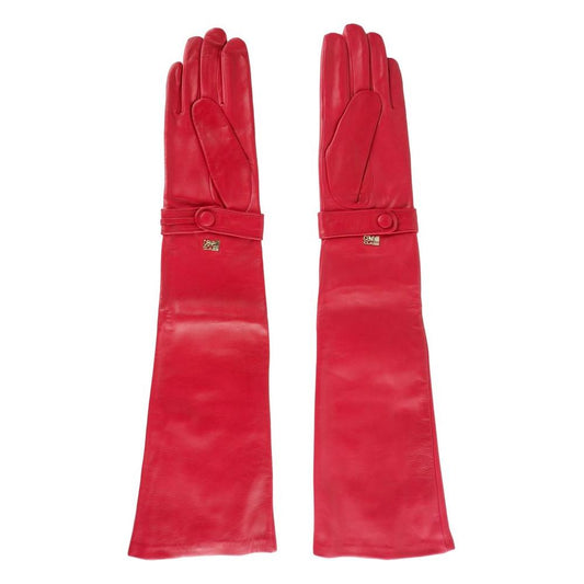 Cavalli Class Red Lambskin Women Glove Cavalli Class