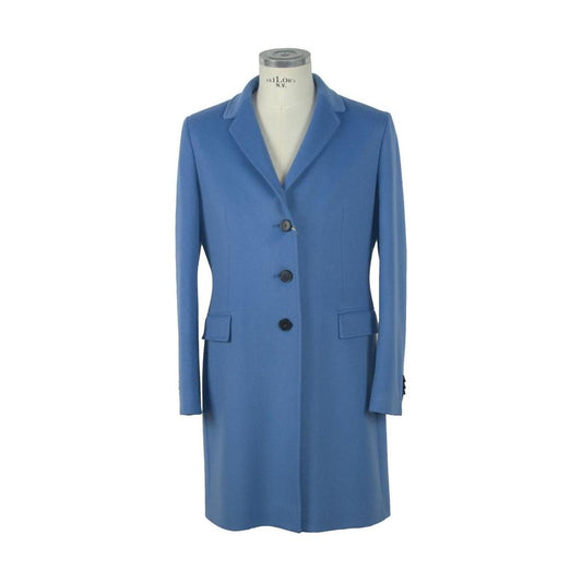 Made in Italy Elegant Virgin Wool Light Blue Coat Made in Italy