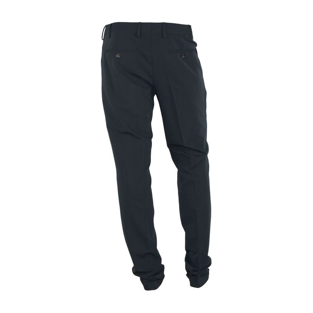 Made in Italy Elegant Black Trousers for the Modern Man Made in Italy